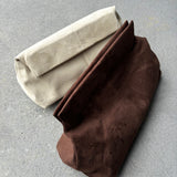 Becca Suede Clutch Bag in Beige