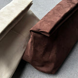 Becca Suede Clutch Bag in Beige