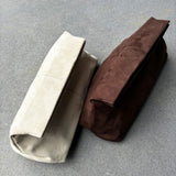Becca Suede Clutch Bag in Beige