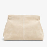 Becca Suede Clutch Bag in Beige