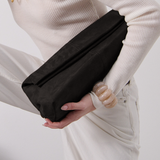 [New Colour] Becca Suede Clutch Bag in Black