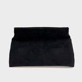 [New Colour] Becca Suede Clutch Bag in Black