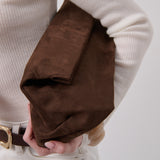 Becca Suede Clutch Bag in Brown