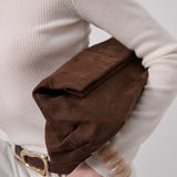 Becca Suede Clutch Bag in Brown