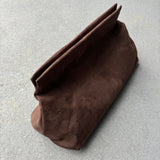 Becca Suede Clutch Bag in Brown