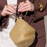 Jada Glomesh Evening Bag in Gold