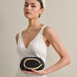 Celina Crystal Statement Clutch Bag in Black