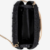 Celina Crystal Statement Clutch Bag in Black