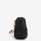 Celina Crystal Statement Clutch Bag in Black