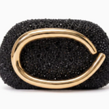 Celina Crystal Statement Clutch Bag in Black