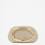 Celina Crystal Statement Clutch Bag in Gold