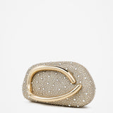 Celina Crystal Statement Clutch Bag in Gold