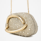 Celina Crystal Statement Clutch Bag in Gold