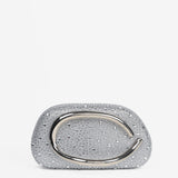 Celina Crystal Statement Clutch Bag in Silver