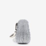 Celina Crystal Statement Clutch Bag in Silver