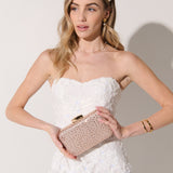 Romie Rhinestone Clutch Bag in Champagne