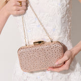 Romie Rhinestone Clutch Bag in Champagne