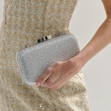 Romie Rhinestone Clutch Bag in Silver