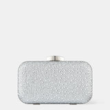 Romie Rhinestone Clutch Bag in Silver