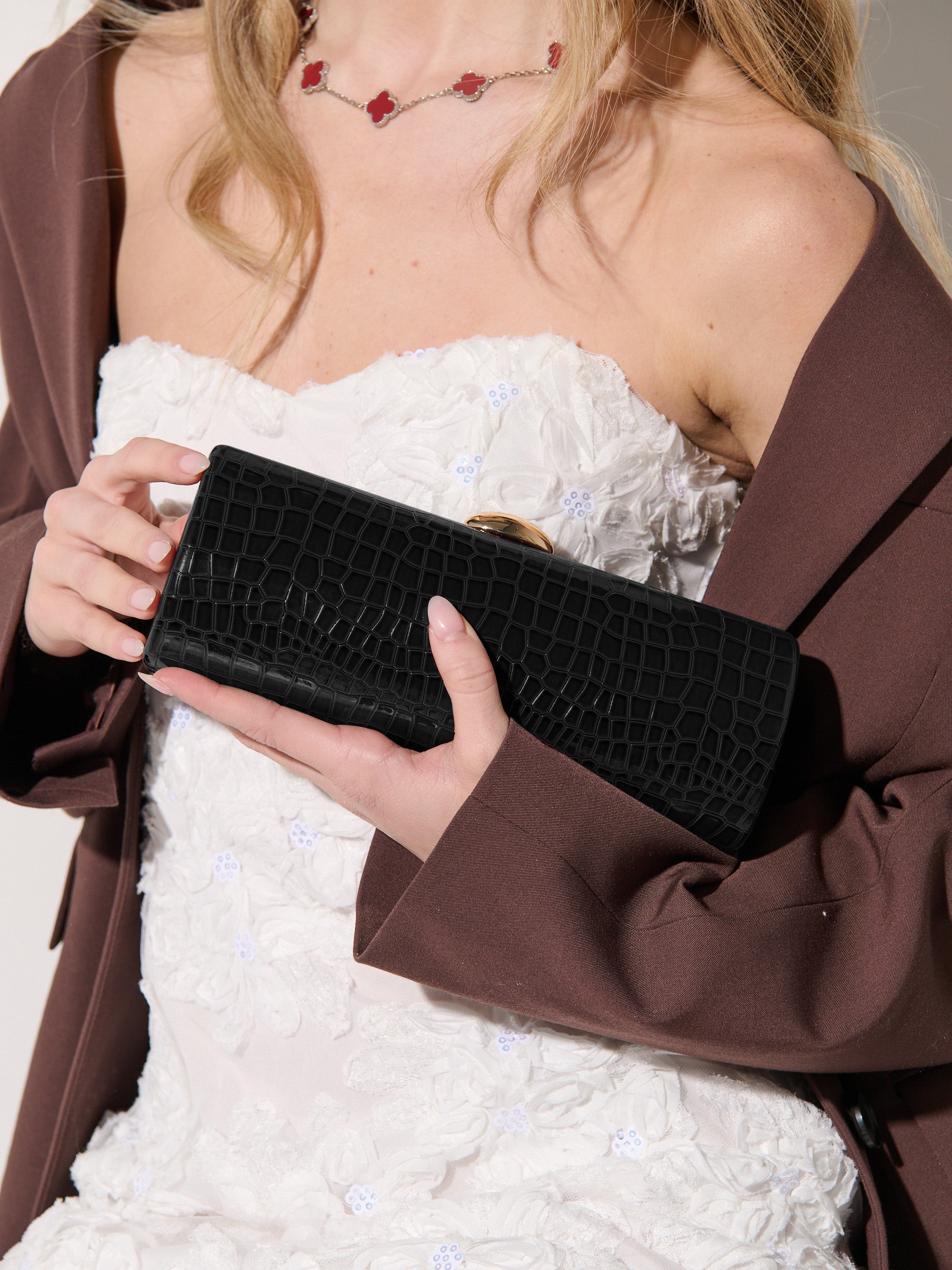 Karina Evening Clutch Bag in Black