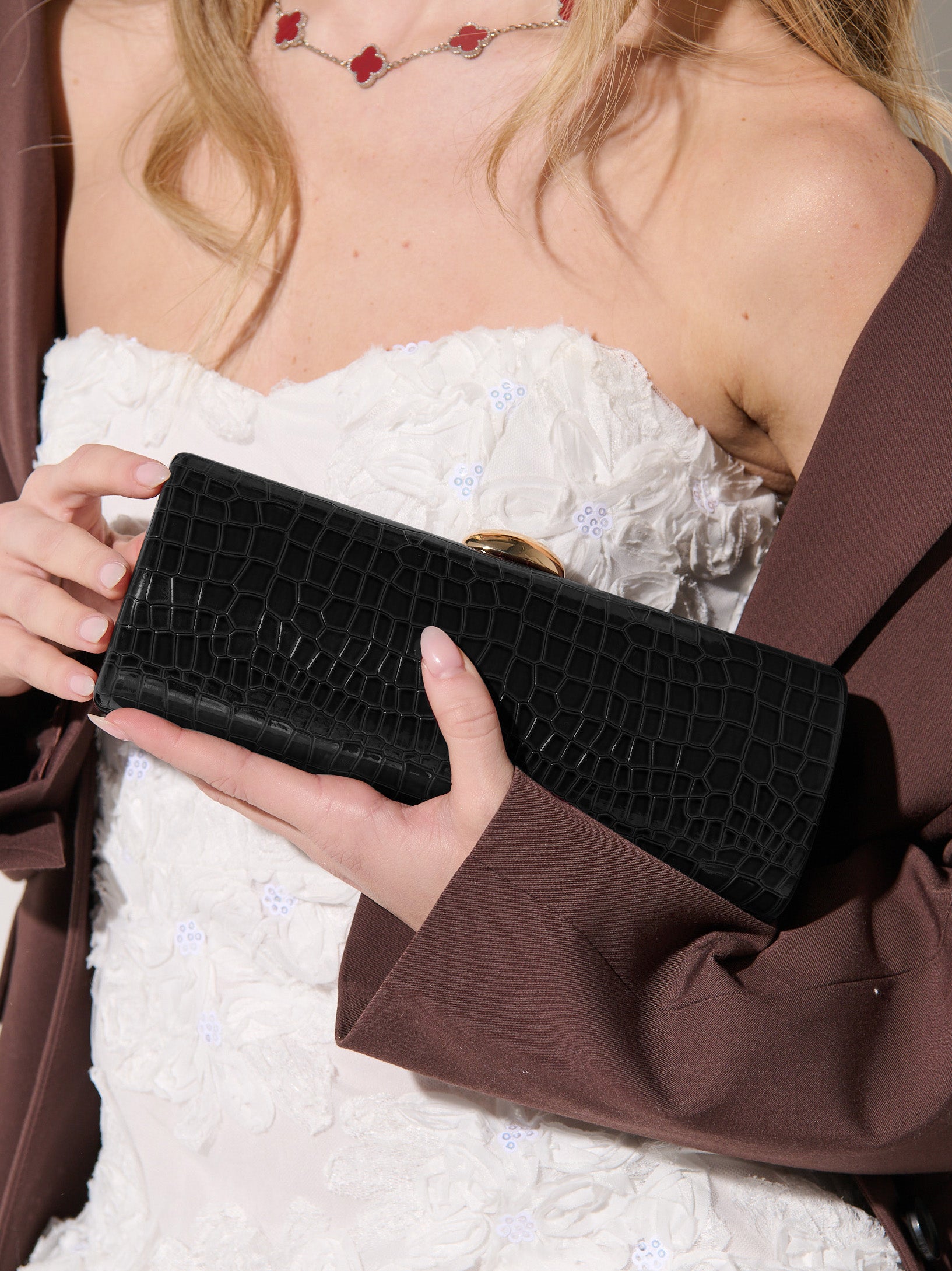 Karina Evening Clutch Bag in Black