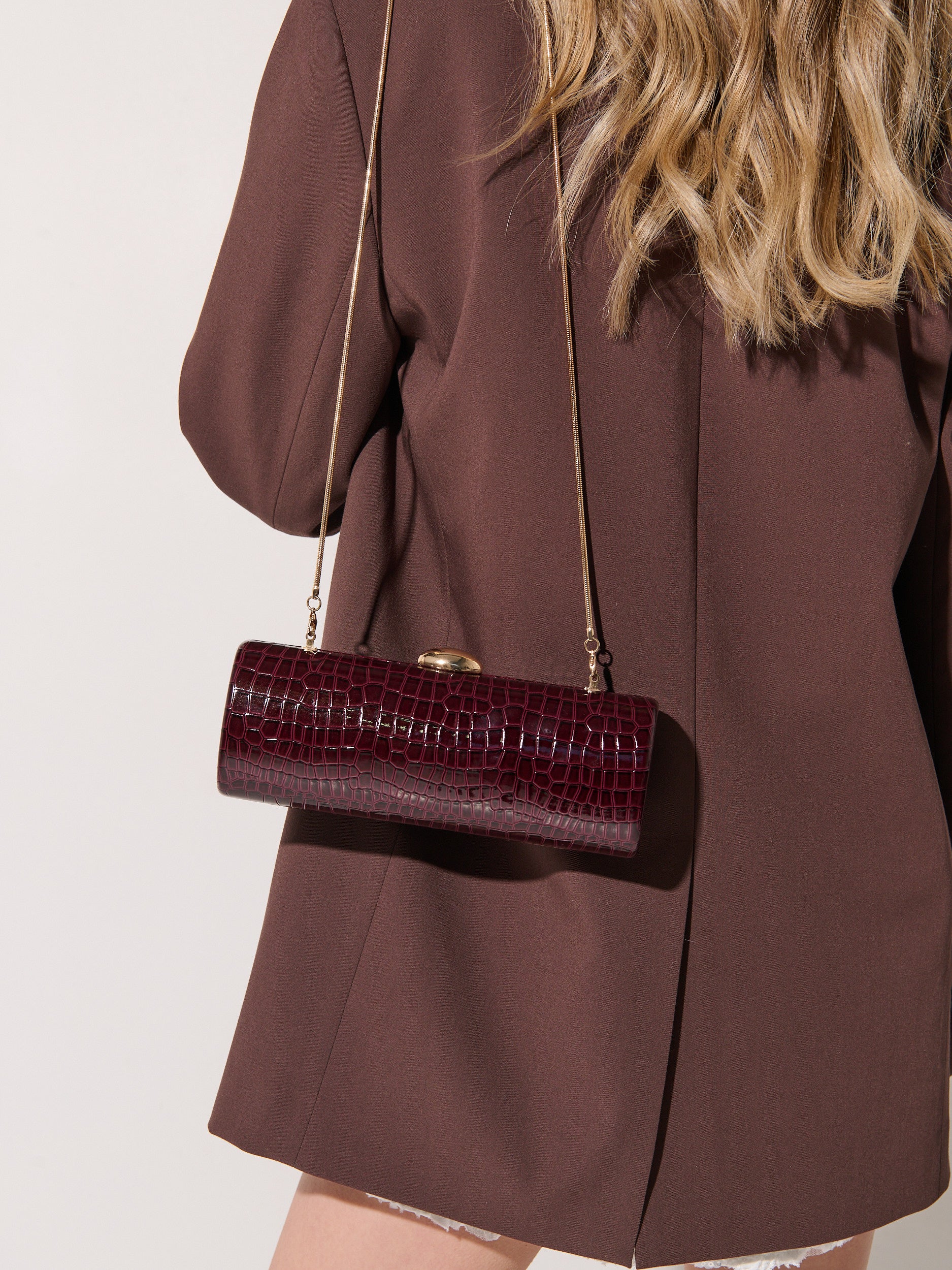 Karina Evening Clutch Bag in Burgundy
