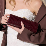 Karina Evening Clutch Bag in Burgundy