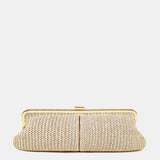 Bianca Straw Clutch Bag in Beige