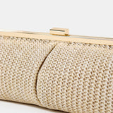 Bianca Straw Clutch Bag in Beige