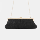 Bianca Straw Clutch Bag in Black