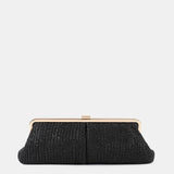 Bianca Straw Clutch Bag in Black