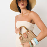 Wide Brim Straw Bucket Hat