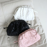 Maeve Woven Clutch Bag in Pink