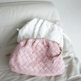 Maeve Woven Clutch Bag in Pink