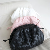 Maeve Woven Clutch Bag in Black