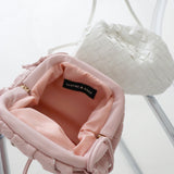 Maeve Woven Clutch Bag in Pink