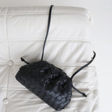 Maeve Woven Clutch Bag in Black