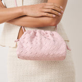 Maeve Woven Clutch Bag in Pink