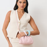 Maeve Woven Clutch Bag in Pink