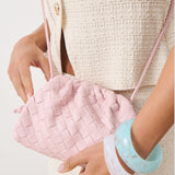 Maeve Woven Clutch Bag in Pink