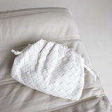Maeve Woven Clutch Bag in White
