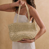 Mercato Straw Tote Bag in Cream