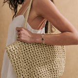 Mercato Straw Tote Bag in Cream