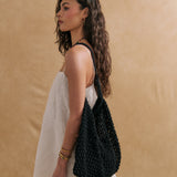Marcie Knotted Net Shoulder Bag in Black