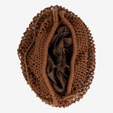 Marcie Knotted Net Shoulder Bag in Brown