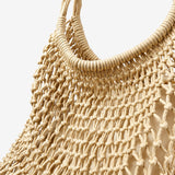 Marcie Knotted Net Shoulder Bag in Tan