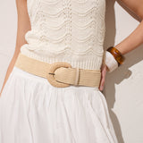 Astrid Straw Woven Stretchy Belt
