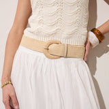 Astrid Straw Woven Stretchy Belt