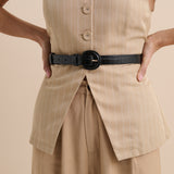 Zoey Croc PU Thin Belt