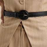 Zoey Croc PU Thin Belt